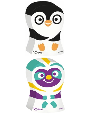 Maped Ergo Fun Animal Erasers 2pk – Sloth & Penguin